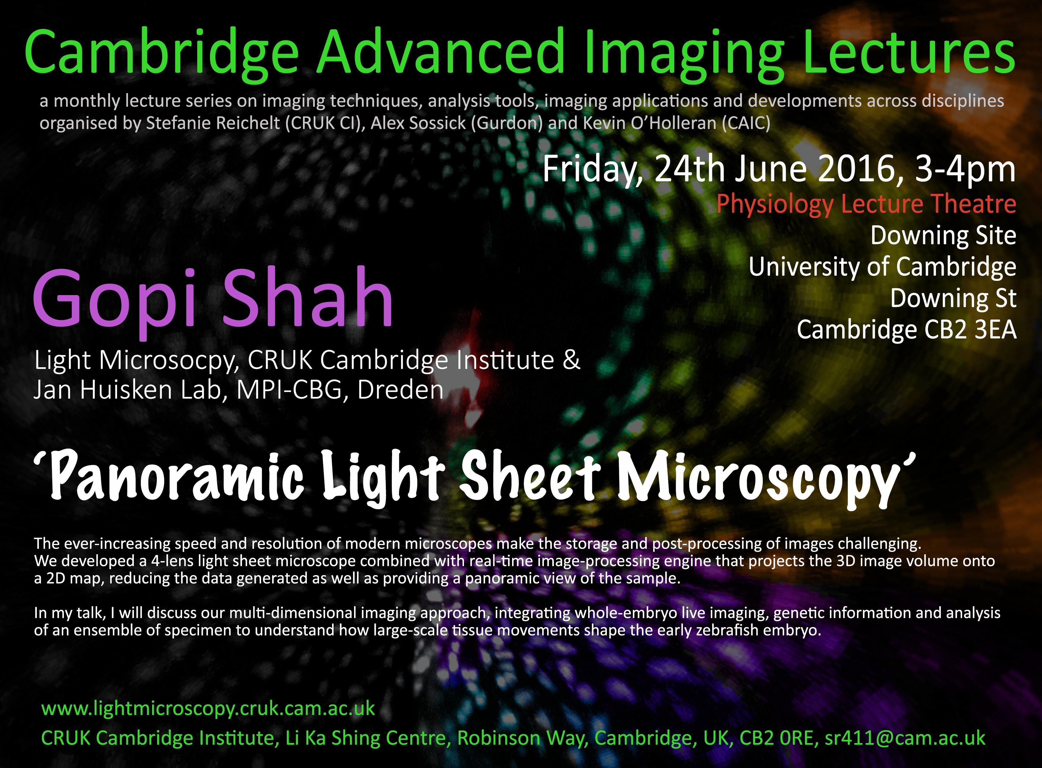 Gopi SHAH: ‘Panoramic Light Sheet Microscopy’